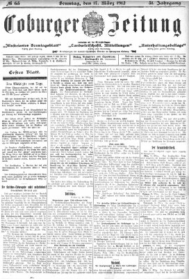 Coburger Zeitung Sonntag 17. März 1912