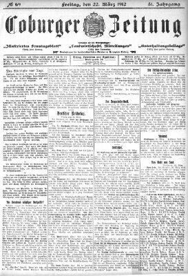 Coburger Zeitung Freitag 22. März 1912