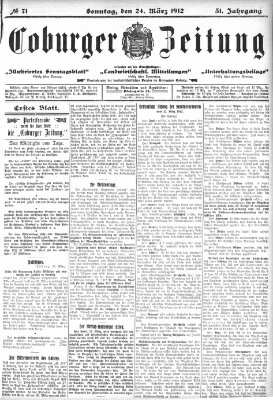 Coburger Zeitung Sonntag 24. März 1912