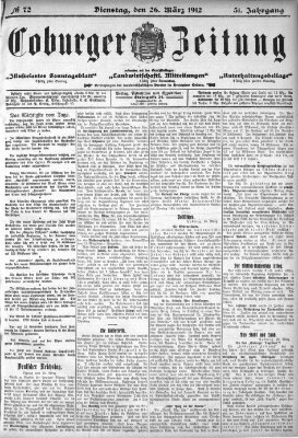 Coburger Zeitung Dienstag 26. März 1912