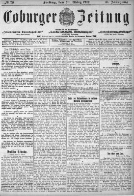 Coburger Zeitung Freitag 29. März 1912