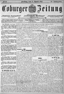 Coburger Zeitung Freitag 5. April 1912