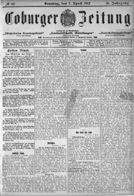 Coburger Zeitung Sonntag 7. April 1912