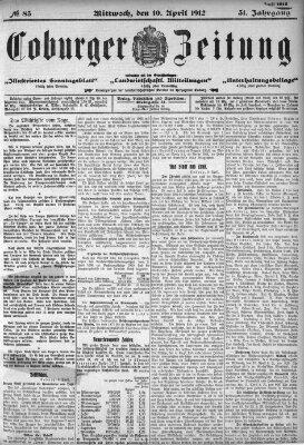 Coburger Zeitung Mittwoch 10. April 1912