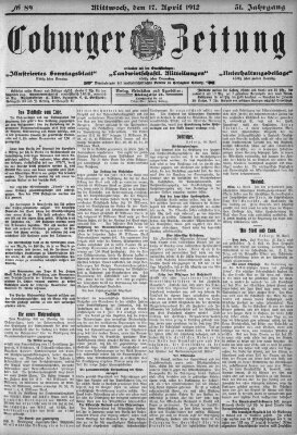 Coburger Zeitung Mittwoch 17. April 1912