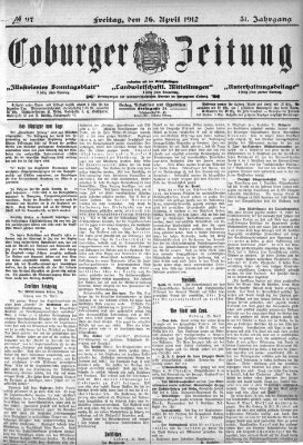 Coburger Zeitung Freitag 26. April 1912