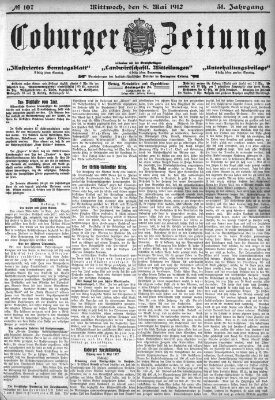 Coburger Zeitung Mittwoch 8. Mai 1912