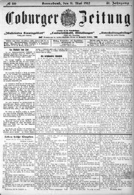 Coburger Zeitung Samstag 11. Mai 1912