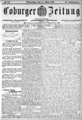 Coburger Zeitung Dienstag 14. Mai 1912