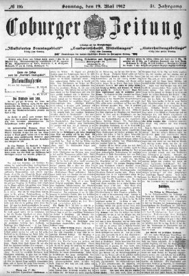 Coburger Zeitung Sonntag 19. Mai 1912