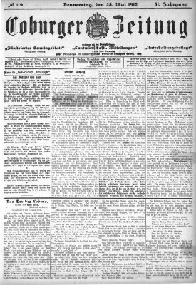 Coburger Zeitung Donnerstag 23. Mai 1912