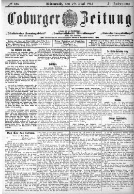 Coburger Zeitung Mittwoch 29. Mai 1912