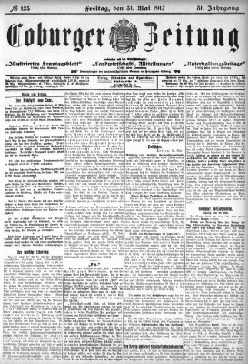 Coburger Zeitung Freitag 31. Mai 1912