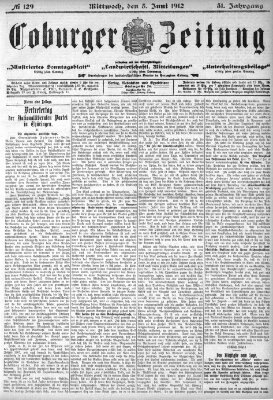 Coburger Zeitung Mittwoch 5. Juni 1912