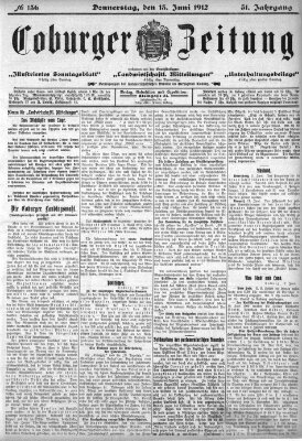 Coburger Zeitung Donnerstag 13. Juni 1912