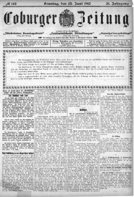 Coburger Zeitung Sonntag 23. Juni 1912