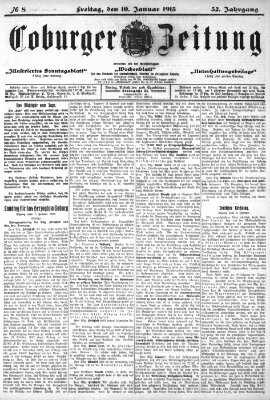 Coburger Zeitung Freitag 10. Januar 1913