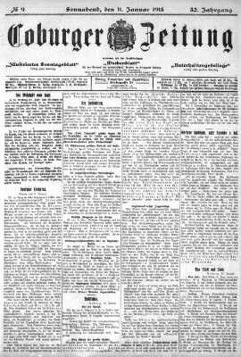 Coburger Zeitung Samstag 11. Januar 1913