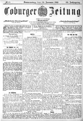 Coburger Zeitung Donnerstag 23. Januar 1913