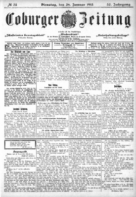 Coburger Zeitung Dienstag 28. Januar 1913