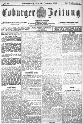 Coburger Zeitung Donnerstag 30. Januar 1913