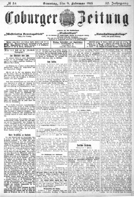 Coburger Zeitung Sonntag 9. Februar 1913