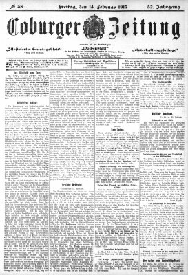 Coburger Zeitung Freitag 14. Februar 1913