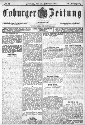 Coburger Zeitung Freitag 21. Februar 1913