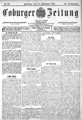 Coburger Zeitung Freitag 28. Februar 1913