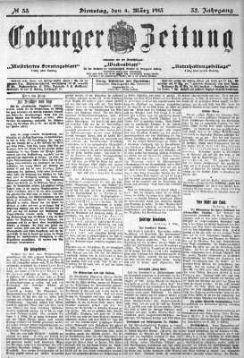 Coburger Zeitung Dienstag 4. März 1913