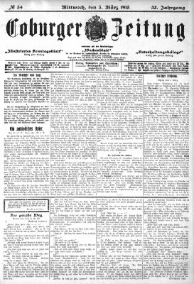 Coburger Zeitung Mittwoch 5. März 1913