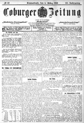 Coburger Zeitung Samstag 8. März 1913