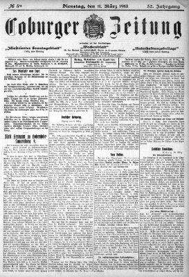 Coburger Zeitung Dienstag 11. März 1913