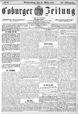 Coburger Zeitung Donnerstag 13. März 1913