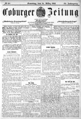 Coburger Zeitung Sonntag 16. März 1913