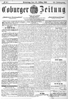 Coburger Zeitung Sonntag 23. März 1913