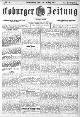 Coburger Zeitung Mittwoch 26. März 1913