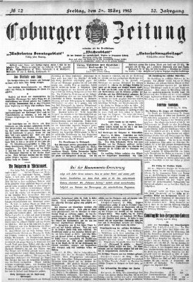 Coburger Zeitung Freitag 28. März 1913