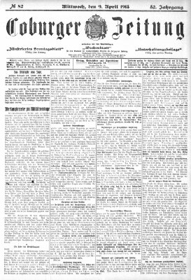 Coburger Zeitung Mittwoch 9. April 1913