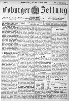 Coburger Zeitung Samstag 12. April 1913