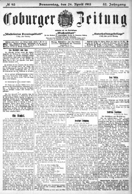 Coburger Zeitung Donnerstag 24. April 1913