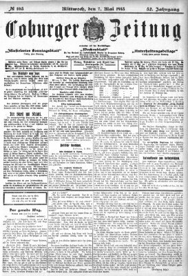 Coburger Zeitung Mittwoch 7. Mai 1913