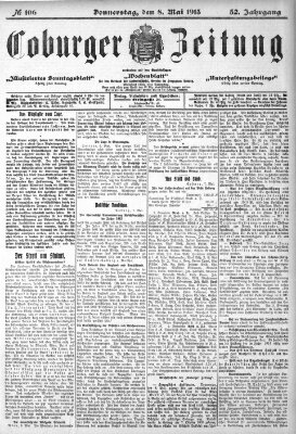 Coburger Zeitung Donnerstag 8. Mai 1913