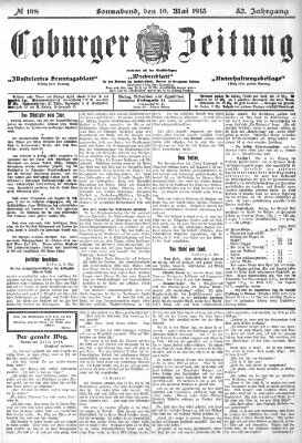 Coburger Zeitung Samstag 10. Mai 1913