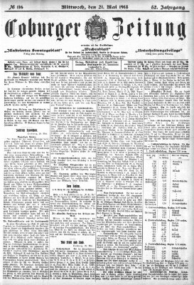 Coburger Zeitung Mittwoch 21. Mai 1913