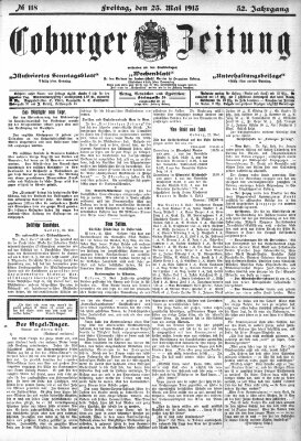 Coburger Zeitung Freitag 23. Mai 1913