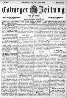 Coburger Zeitung Mittwoch 28. Mai 1913