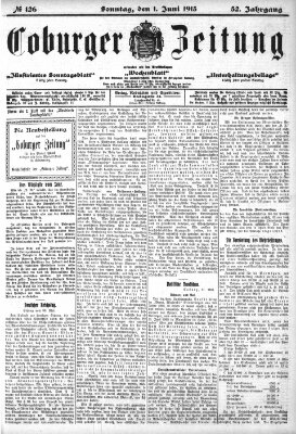 Coburger Zeitung Sonntag 1. Juni 1913