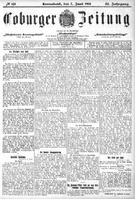 Coburger Zeitung Samstag 7. Juni 1913