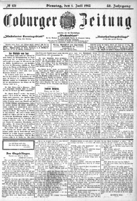 Coburger Zeitung Dienstag 1. Juli 1913